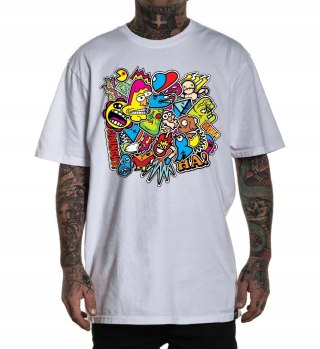 r.2XL T-SHIRT koszulka męska BIAŁA COLORFUL FACES