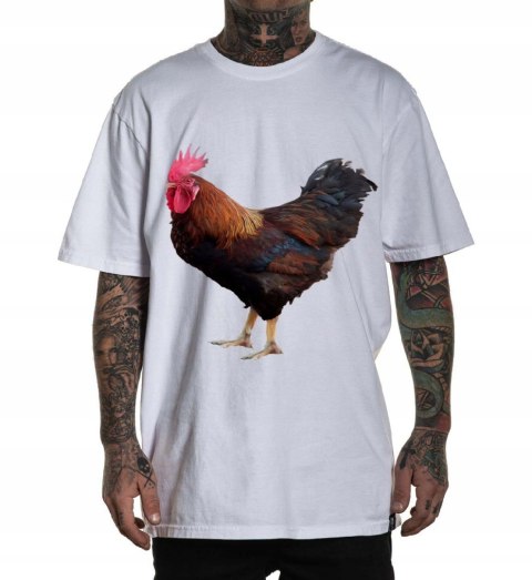 r.3XL T-SHIRT koszulka męska BIAŁA KOGUT COCK