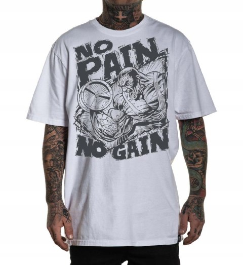 r.2XLT-SHIRT koszulka męska BIAŁA NO PAIN NO GAIN