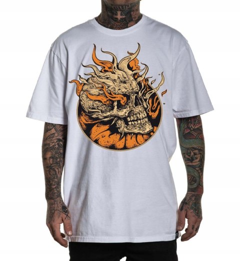 r.3XL T-SHIRT koszulka męska BIAŁA SUNFIRE SKULL