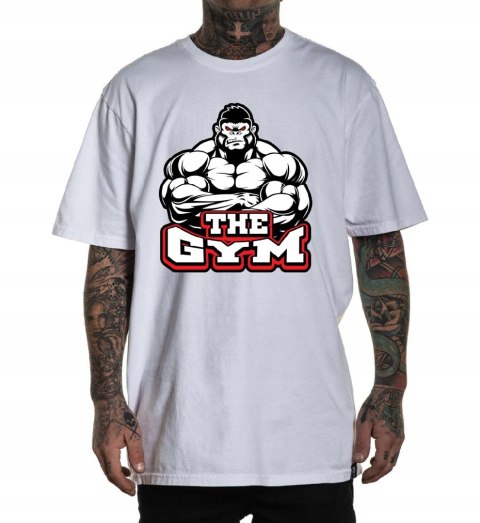 r.L T-SHIRT koszulka męska BIAŁA THE GYM GORILLA