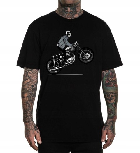 2XL T-SHIRT koszulka męska CZARNA on a motorcycle