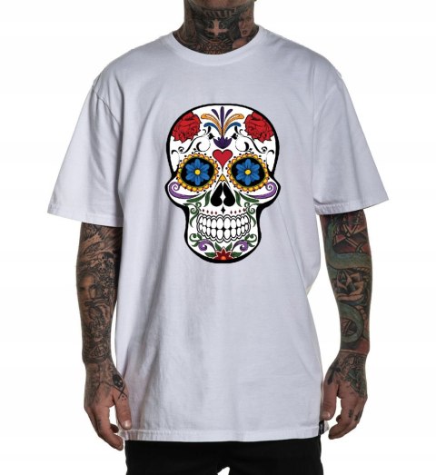 r.3XL TSHIRT koszulka BIAŁA FLORAL SKULL