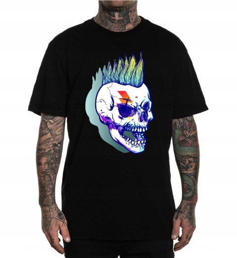 r.3XL TSHIRT koszulka CZARNA ROCKSTAR MOHAWK SKULL