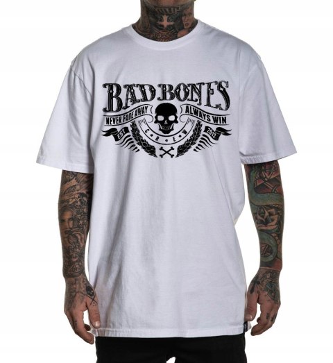 r.L T-SHIRT koszulka BIAŁA BAD BONES SKULL