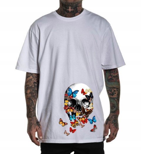 r.3XL T-SHIRT koszulka BIAŁA BUTTERFLY SKULL