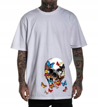 r.XXL T-SHIRT koszulka BIAŁA BUTTERFLY SKULL