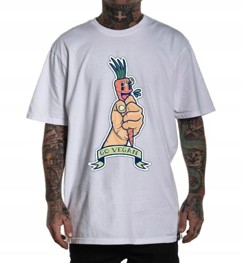 r.3XL T-SHIRT koszulka BIAŁA GO VEGAN CARROT