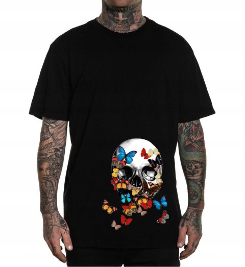 r.3XL T-SHIRT koszulka CZARNA BUTTERFLY SKULL