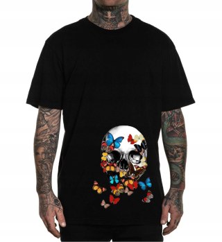 r.XXL T-SHIRT koszulka CZARNA BUTTERFLY SKULL