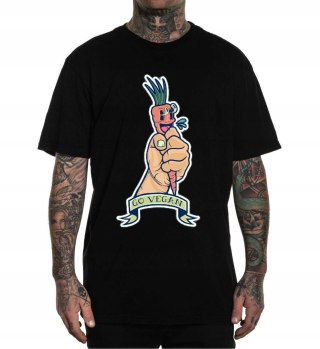 r.XXL T-SHIRT koszulka CZARNA GO VEGAN CARROT