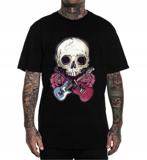 r.3XL T-SHIRT koszulka CZARNA SKULL WITH GUITARS