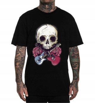 r.XXL T-SHIRT koszulka CZARNA SKULL WITH GUITARS