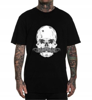 r.3XL T-SHIRT koszulka CZARNA SKULL WITH MUSTACHE