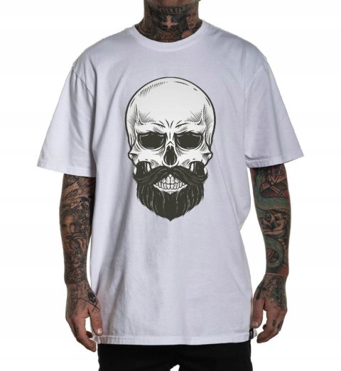 r.XL T-SHIRT koszulka męska BIAŁA BARBER SKULL