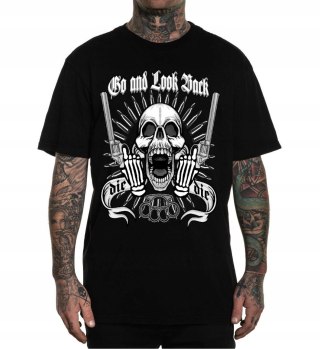 r.XXL T-SHIRT koszulka męska CZARNA PISTOL SKULL