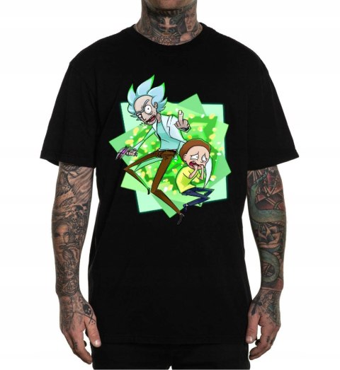 r.3XL T-SHIRT koszulka męska CZARNA RICK AND MORTY