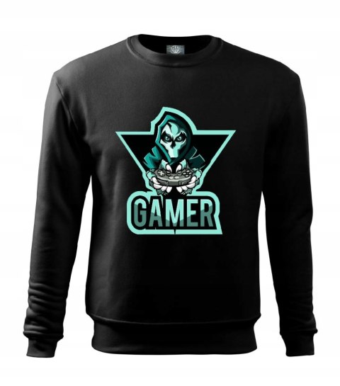 r.2XL Bluza męska DRESOWA CZARNA SKELETON GAMER