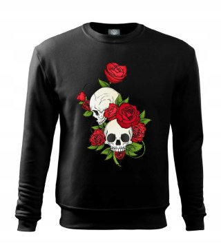 r.2XL Bluza męska DRESOWA CZARNA SKULL AND ROSES