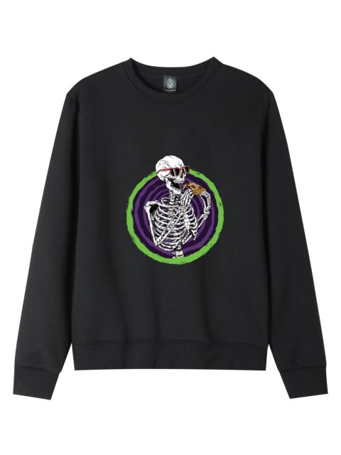 r.XL Bluza męska CZARNA DRESOWA PIZZA SKELETON