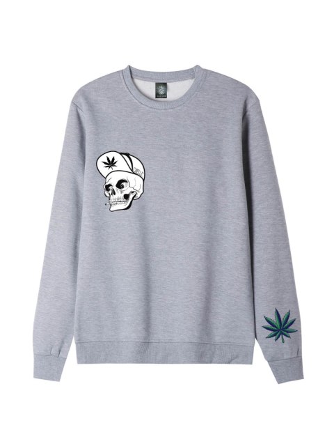 r.L Bluza męska SZARA DRESOWA GANJA SKULL