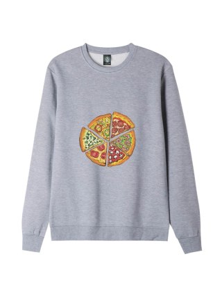 r.L Bluza męska SZARA DRESOWA YUMMY PIZZA