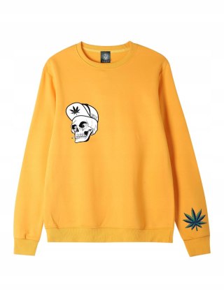 r.2XL Bluza męska ŻÓŁTA DRESOWA GANJA SKULL