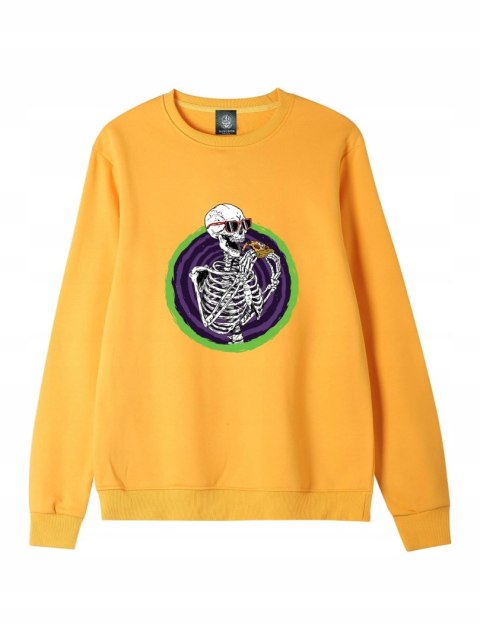 r.2XL Bluza męska ŻÓŁTA DRESOWA PIZZA SKELETON