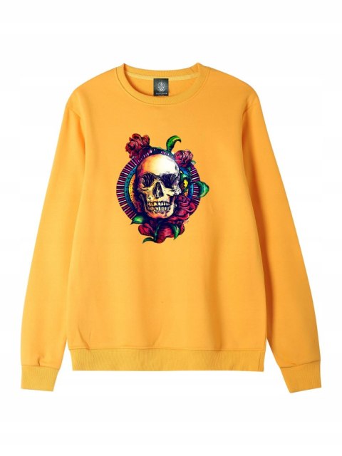 r.2XL Bluza męska ŻÓŁTA DRESOWA SKULL IN FLOWERS