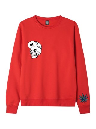 r.XL Bluza męska CZERWONA DRESOWA GANJA SKULL