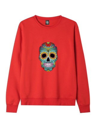 r.2XL Bluza męska CZERWONA DRESOWA MEXICO SUGAR SKULL