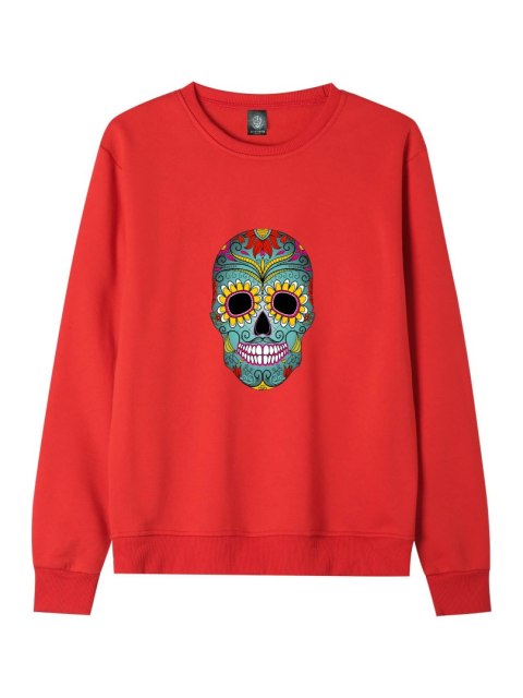 r.M Bluza męska CZERWONA DRESOWA MEXICO SUGAR SKULL