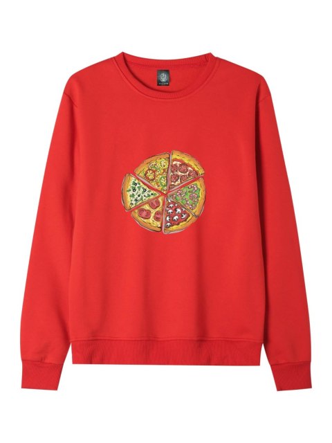 r.2XL Bluza męska CZERWONA DRESOWA YUMMY PIZZA