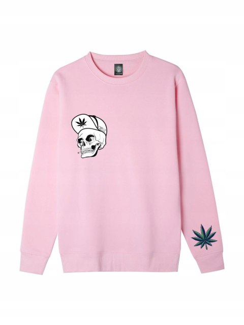 r.2XL Bluza męska RÓŻOWA DRESOWA GANJA SKULL