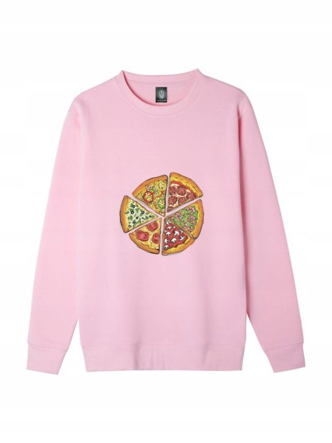 r.2XL Bluza męska RÓŻOWA DRESOWA YUMMY PIZZA