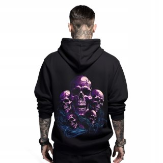 r.2XL Bluza DRESOWA z kapturem czarna SKULL IN WAVES