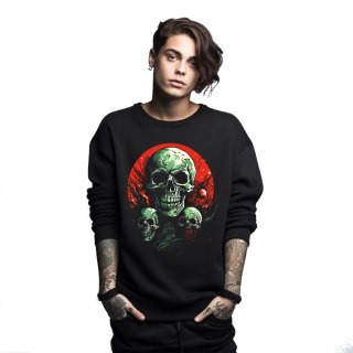 r.2XL Bluza męska CZARNA DRESOWA klasyczna triple green skull